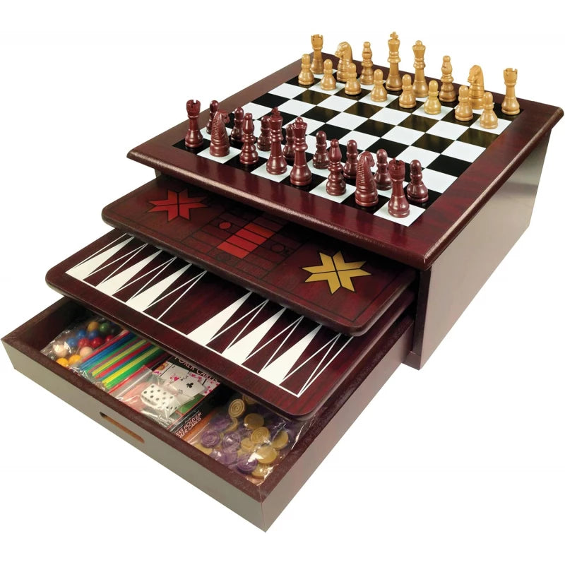 Spin Master Game 12-in-1 Wooden Game Center