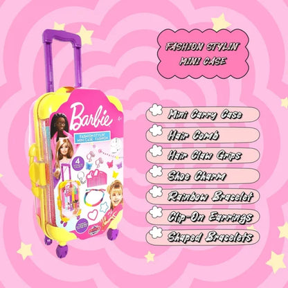 Barbie Mini Styling Case Fashion Design Set Assorted : Includes 10+ Accessories, Customizable Styles, Portable Case for On the Go Fun, Perfect Gift for Girls Ages 3+ Enhances Creativity