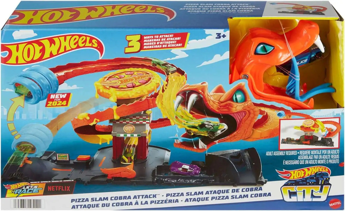 HW CITY COBRA PIZZA SHOP محطة بيتزا Cob﻿ra تفاعلية مع سيارة 1:64