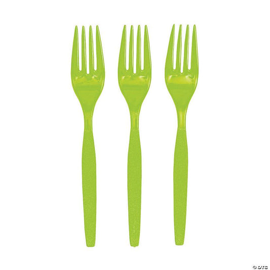 Light Green Plastic Forks – 20 PCS, Disposable Party Cutlery, Elegant & Durable Design for Birthdays, Events & Celebrations شوك بلاستيك اخضر فاتح– 20 قطعة، أدوات طعام للاستعمال مرة واحدة، تصميم أنيق ومتین للحفلات والمناسبات