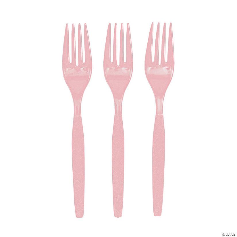 Light Pink Plastic Forks – 20 PCS, Disposable Party Cutlery, Elegant & Durable Design for Birthdays, Events & Celebrations شوك بلاستيك زهري فاتح – 20 قطعة، أدوات طعام للاستعمال مرة واحدة، تصميم أنيق ومتین للحفلات والمناسبات
