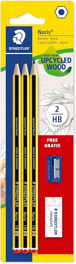 Staedtler Noris Set of 3 Pencils, 1 Sharpener, 1 Eraser