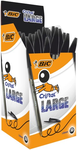 Bic Cristal Original Ballpoint Pen, 1.0MM, Black, 50 Pcs/Pack
