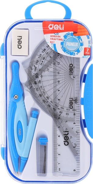 Drafting set 7 pieces Deli Pioneer (Color May Vary)