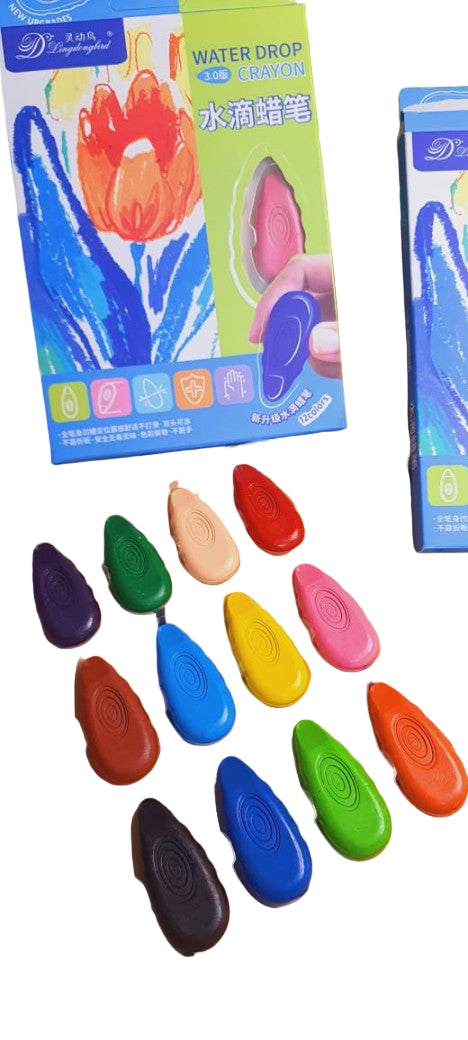12Pcs Colors Water Drop Crayons Set For Kids