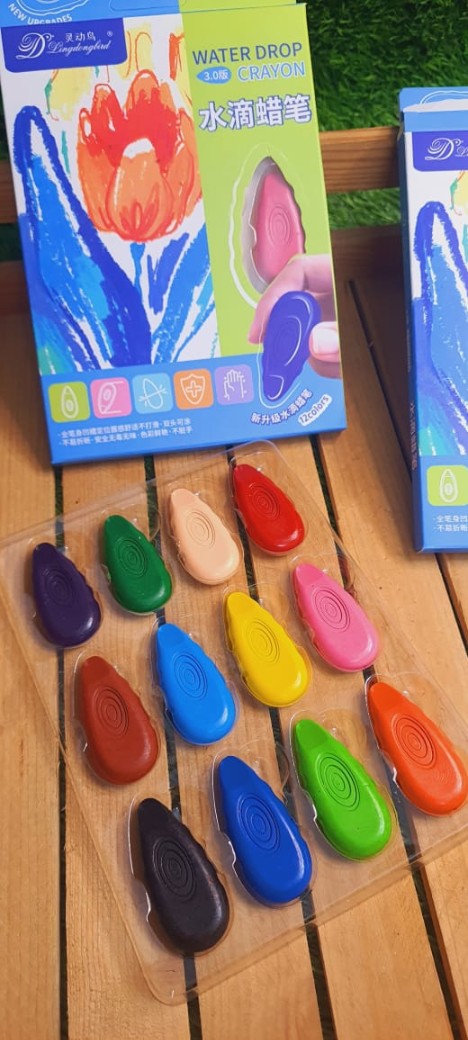 12Pcs Colors Water Drop Crayons Set For Kids