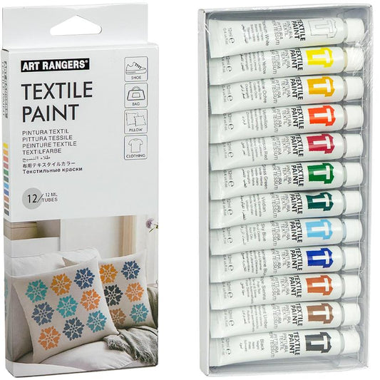 Art Rangers Textile Paint Set of 12x12 ml