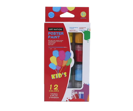 Art Nation Poster Paint for Kids - 12 colors