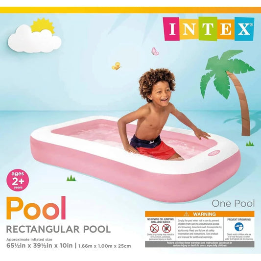 INTEX Swim Center Inflatable Pool 166 x 100 x 25 cm, 102L Capacity, Soft Inflatable Floor, Durable Vinyl, Includes Repair Patch For Kids Age 2+