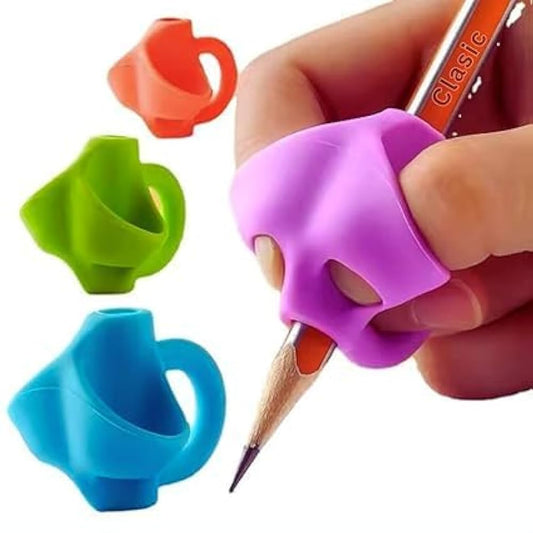 Silicone Pen Corrector With Random Color, Three Finger Correction For Writing Posture