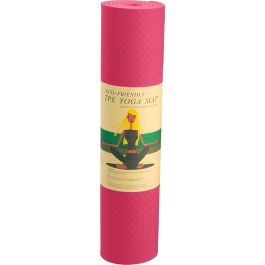 Powertrain TPE Yoga Exercise Mat Home Gym Pilates Floor Fitness 6mm Thick