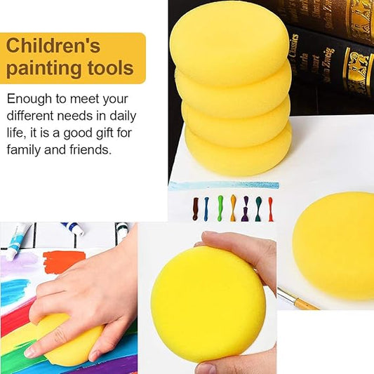 Round Synthetic Art Sponge, Painting Sponge School, Synthetic Sponges Round Absorbent Sponges for Crafts Hobbies Art Lessons Children