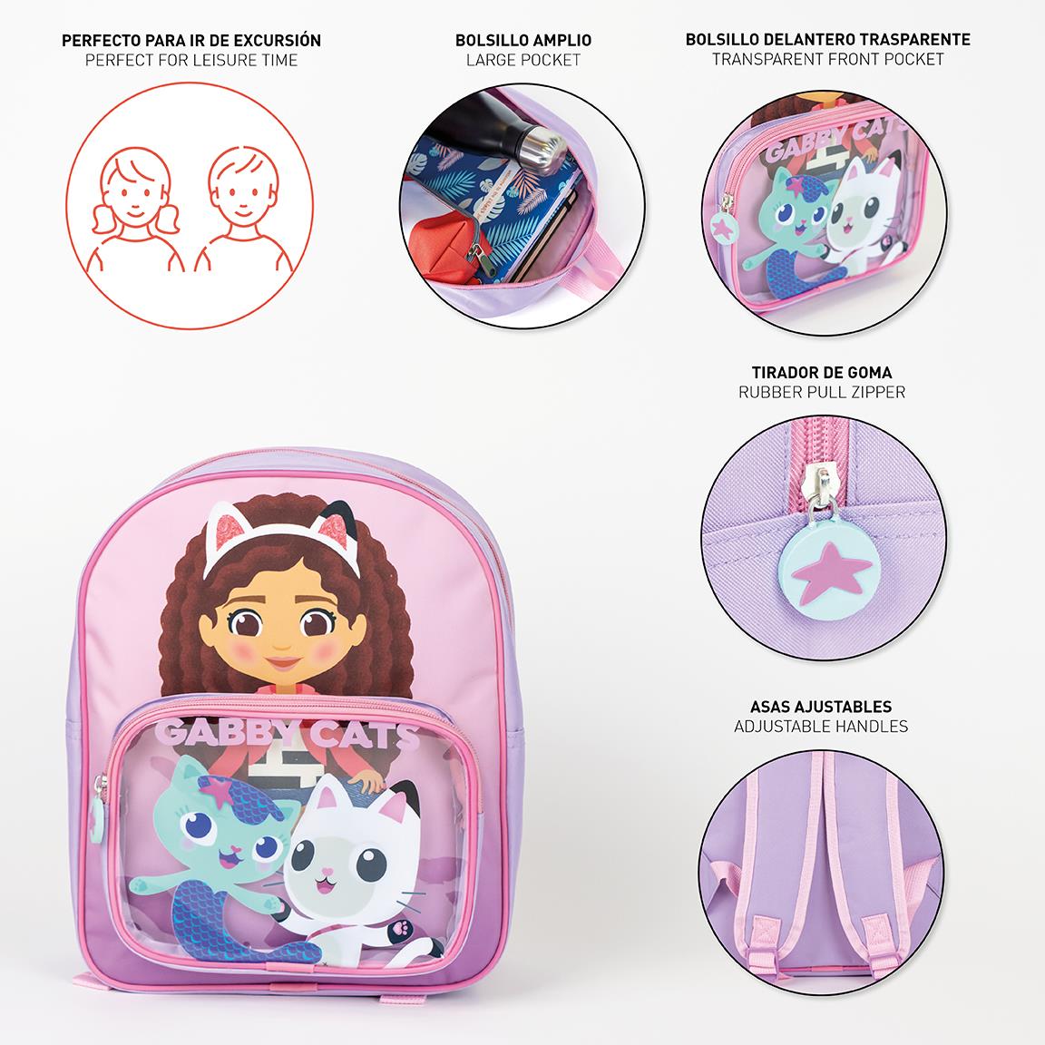 Cerda - Kids Backpack - Gabby's Dollhouse | سيردا - حقيبة ظهر للأطفال - بتصميم غابيز دولهاوس