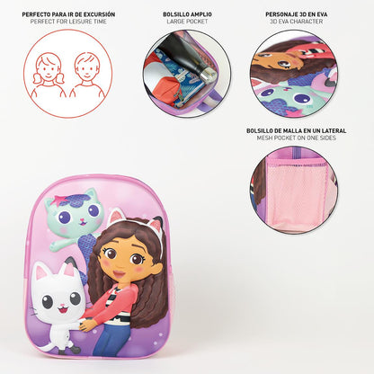 Cerda - Kids Backpack - 3D Gabby's Dollhouse | سيردا - حقيبة ظهر للأطفال - 3D غابي دولهاوس