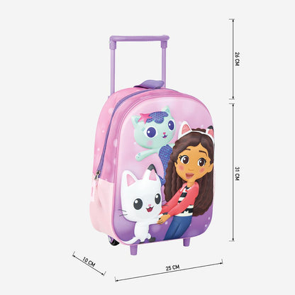 Cerda - Kids Backpack Trolley - 3D Gabby´S Dollhouse | سيردا - حقيبة ظهر للأطفال بعجلات - 3D غابي دولهاوس
