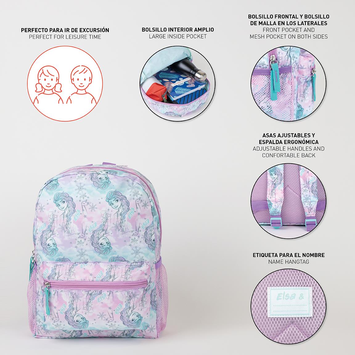 Cerda - Kids Backpack - Free Time Print Frozen | سيردا - حقيبة ظهر للأطفال - بتصميم فري تايم فروزن