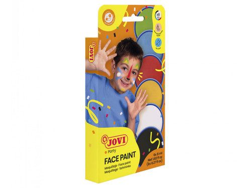 JOVI FACE PAINT IN CARDBOARD BOX OF 8ML X 6 COLORS, ASSORTEDWOW PAINT