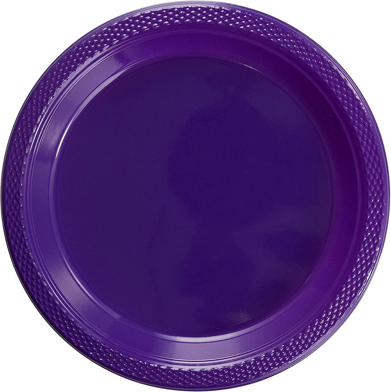 Purple Plastic Plates – 10 PCS, Disposable Party Plates, Elegant & Durable Design for Birthdays, Events & Celebrations صحون بلاستيك بنفسجي– 10 قطع، صحون حفلات للاستعمال مرة واحدة، تصميم أنيق ومتین للمناسبات والحفلات