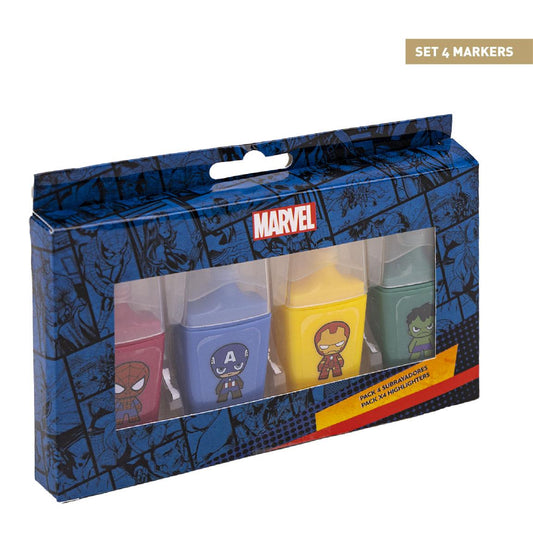 Cerda - Fluor Markers Pack X4 - Avengers | سيردا - مجموعة ماركرات فلورية - 4 أقلام - أفنجرز