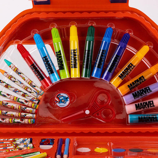 Cerda - Coloring Stationery Set - 50 Pieces - Marvel | سيردا - مجموعة أدوات تلوين - 50 قطعة - مارفل