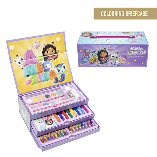 Cerda - Coloring Stationery Set Gabby's Dollhouse | سيردا - مجموعة أدوات تلوين حقيبة منزل دمى جابي