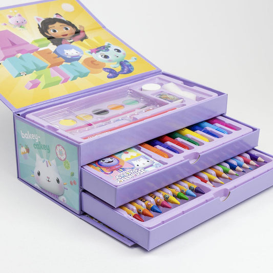 Cerda - Coloring Stationery Set Gabby's Dollhouse | سيردا - مجموعة أدوات تلوين حقيبة منزل دمى جابي