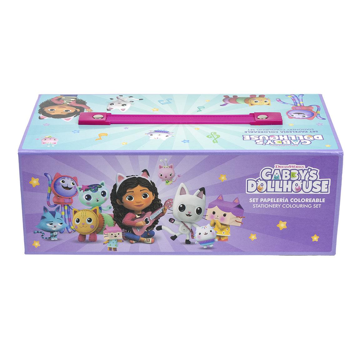 Cerda - Coloring Stationery Set Gabby's Dollhouse | سيردا - مجموعة أدوات تلوين حقيبة منزل دمى جابي