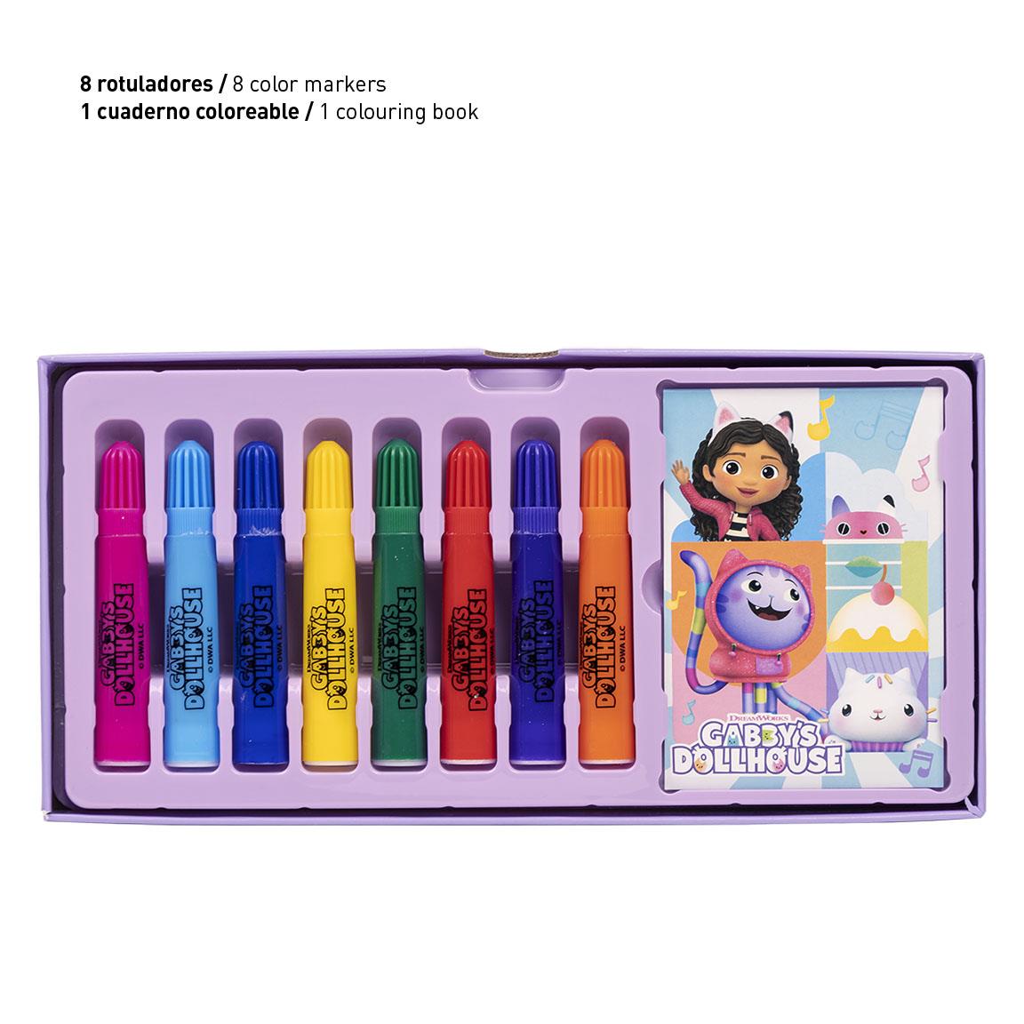 Cerda - Coloring Stationery Set Gabby's Dollhouse | سيردا - مجموعة أدوات تلوين حقيبة منزل دمى جابي