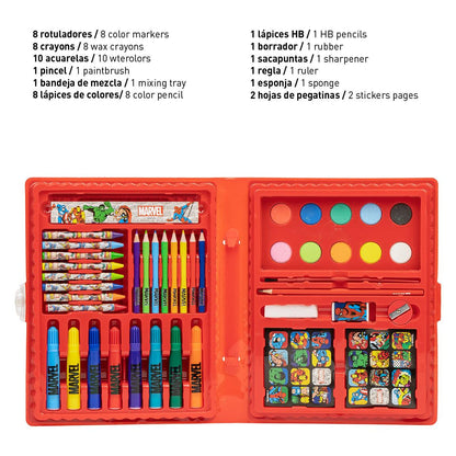 Cerda - Coloring Stationery Set Box Marvel | سيردا - مجموعة أدوات تلوين صندوق مارفل