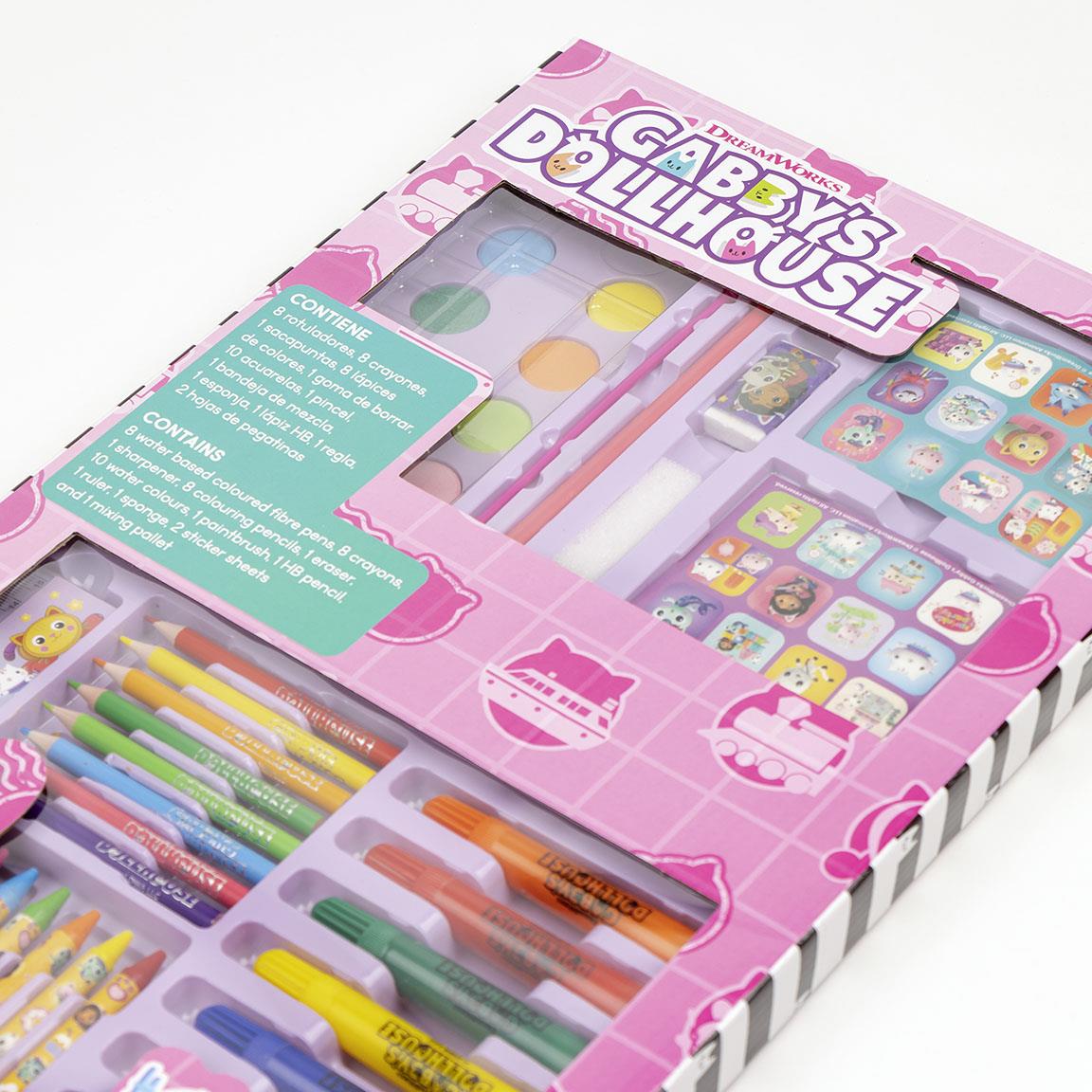 Cerda - Coloring Stationery Set Box Gabby's Dollhouse | سيردا - مجموعة أدوات تلوين صندوق جابي دول هاوس