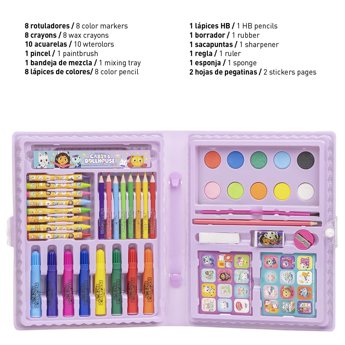 Cerda - Coloring Stationery Set Box Gabby's Dollhouse | سيردا - مجموعة أدوات تلوين صندوق جابي دول هاوس