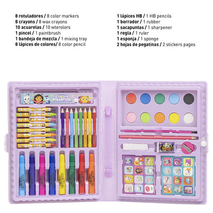 Cerda - Coloring Stationery Set Box Gabby's Dollhouse | سيردا - مجموعة أدوات تلوين صندوق جابي دول هاوس