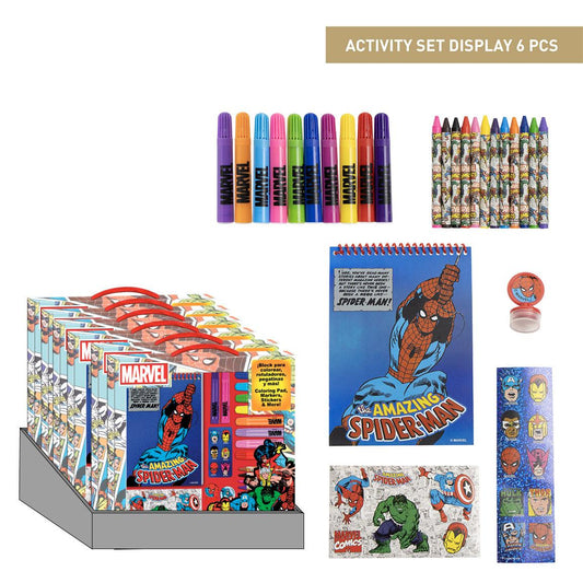 Cerda - Coloring Stationery Set Display Marvel | سيردا - مجموعة أدوات تلوين عرض مارفل