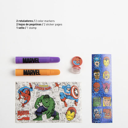 Cerda - Coloring Stationery Set Display Marvel | سيردا - مجموعة أدوات تلوين عرض مارفل