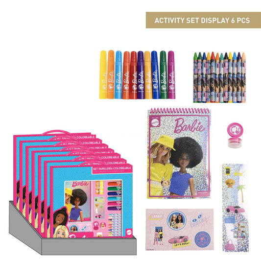Cerda - Coloring Stationery Set Display Barbie | سيردا - مجموعة أدوات تلوين عرض باربي