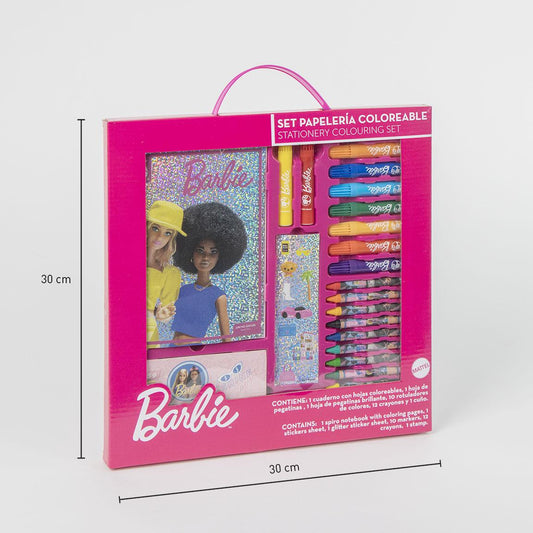 Cerda - Coloring Stationery Set Display Barbie | سيردا - مجموعة أدوات تلوين عرض باربي