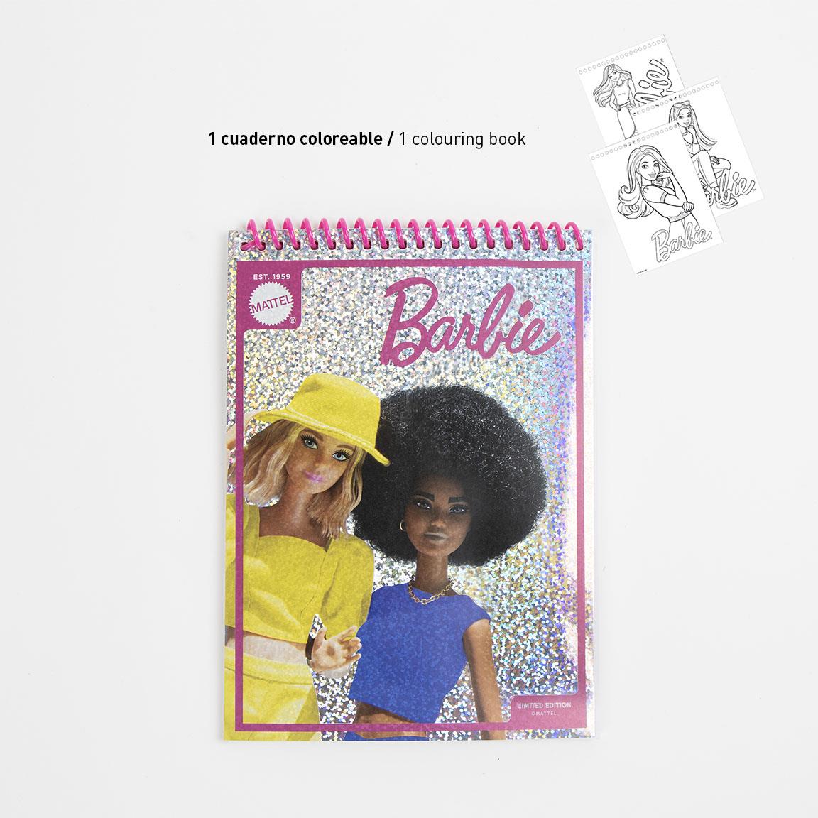 Cerda - Coloring Stationery Set Display Barbie | سيردا - مجموعة أدوات تلوين عرض باربي
