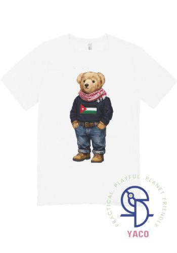 تيشيرت دبدوب أردني  – إصدار خاص بعيد الاستقلال | تيشيرت أطفال قطن فاخر   Jordanian Teddy Bear T-Shirt – Independence Day Special Edition | Premium Cotton Kids Tee