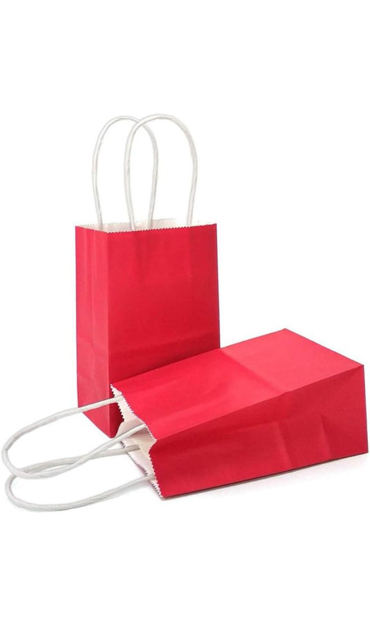 Red Party Bags – 4 PCS, 21×15 cm Gift Bags for Birthdays & Events, Durable & Stylish Treat Bags أكياس حفلات احمر – 4 قطع، قياس 21×15 سم، أكياس هدايا للحفلات والمناسبات، متينة وأنيقة