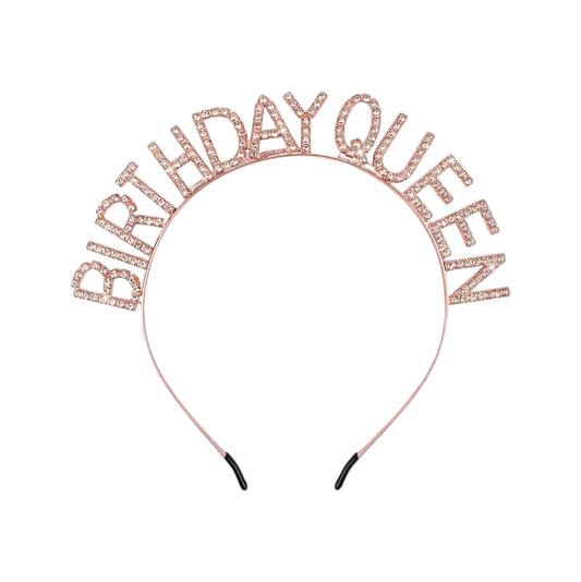 Birthday Queen Headband – Rose Gold, Party Crown for Birthdays & Celebrations تاج عيد الميلاد – روز غولد، هيدباند حفلات للمناسبات وأعياد الميلاد