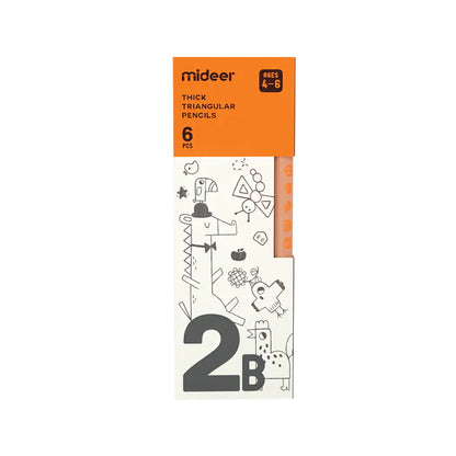Mideer - Thick Triangular Pencils - 2B - Age 4-6 | ميدير - أقلام الرصاص السميكة - 2B -العمر +4
