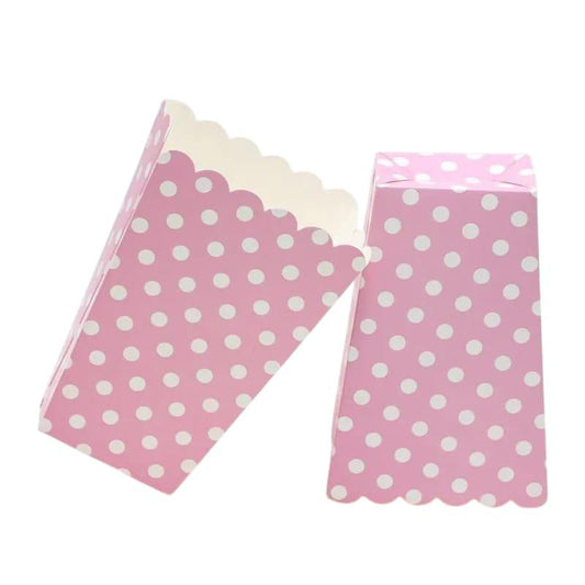 Popcorn Boxes Pink – 10 PCS, Disposable Party Snack Boxes علب فشار اللون الزهري– 10 قطع، علب تقديم سناك للحفلات للاستعمال مرة واحدة