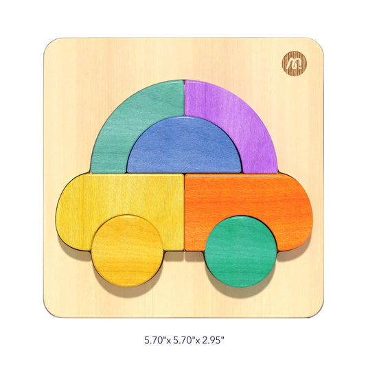 Mideer - Wooden Building Blocks - Car - Age +1 | ميدير - مكعبات التركيب خشبية - سيارة - العمر +1