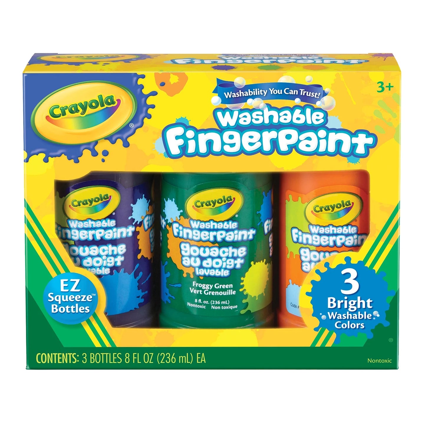 CRAYOLA 3 Mk Washable Fingerpaint Tubes