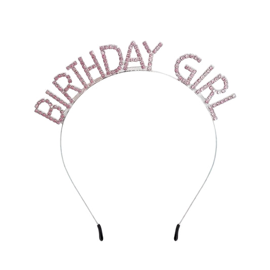 Birthday Girl Headband – Pink, Party Crown for Birthdays & Celebrations تاج عيد الميلاد – الزهري ، هيدباند حفلات للمناسبات وأعياد الميلاد
