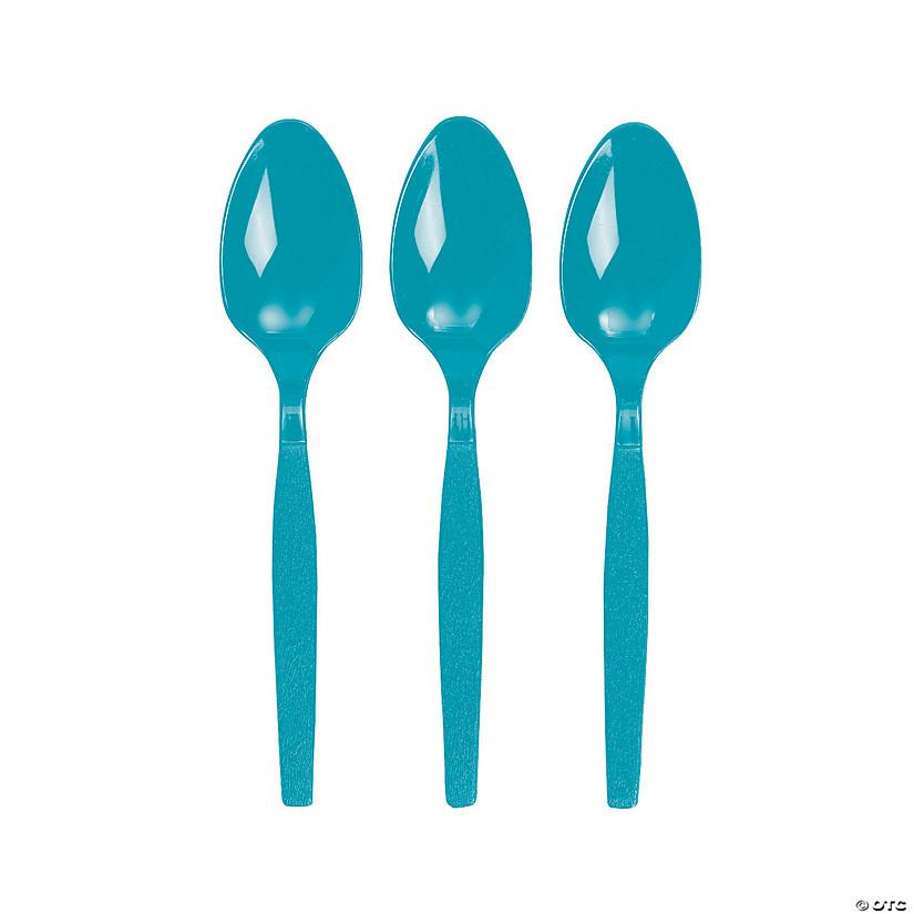 Light Blue Plastic Spoons – 20 PCS, Disposable Party Cutlery, Elegant & Durable Design for Birthdays, Events & Celebrations ملاعق بلاستيك ازرق سماوي– 20 قطعة، أدوات طعام للاستعمال مرة واحدة، تصميم أنيق ومتین للحفلات والمناسبات