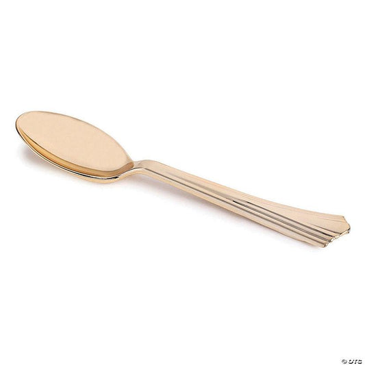 spoons ( Rose Gold ) 10 PCS , Disposable Party Cutlery, Elegant & Durable Design for Birthdays, Events & Celebrations ملاعق بلاستيك روز جولد –  10قطع، أدوات طعام للاستعمال مرة واحدة، تصميم أنيق ومتین للحفلات والمناسبات