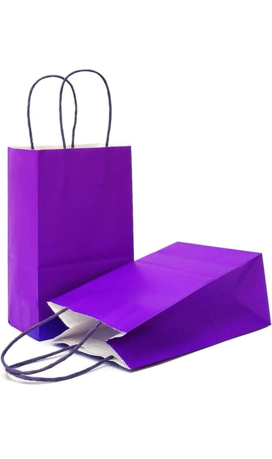 purple Party Bags – 4 PCS, 21×15 cm Gift Bags for Birthdays & Events, Durable & Stylish Treat Bags أكياس حفلات بنفسجي – 4 قطع، قياس 21×15 سم، أكياس هدايا للحفلات والمناسبات، متينة وأنيقة