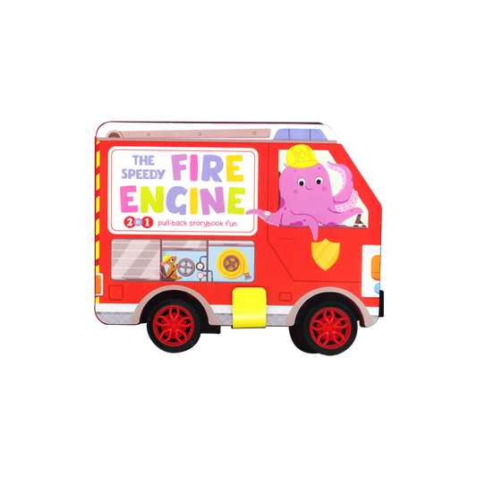 PULL BACK STORYBOOK - THE SPEEDY FIRE ENGINE