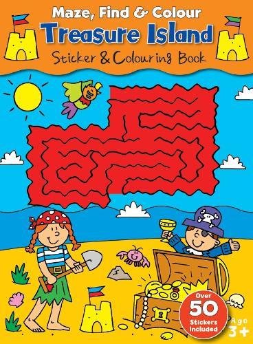 Maze Find and Colour : Treasure Island